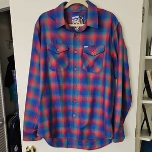 DIXXON Red and Blue Plaid Men's Shirt